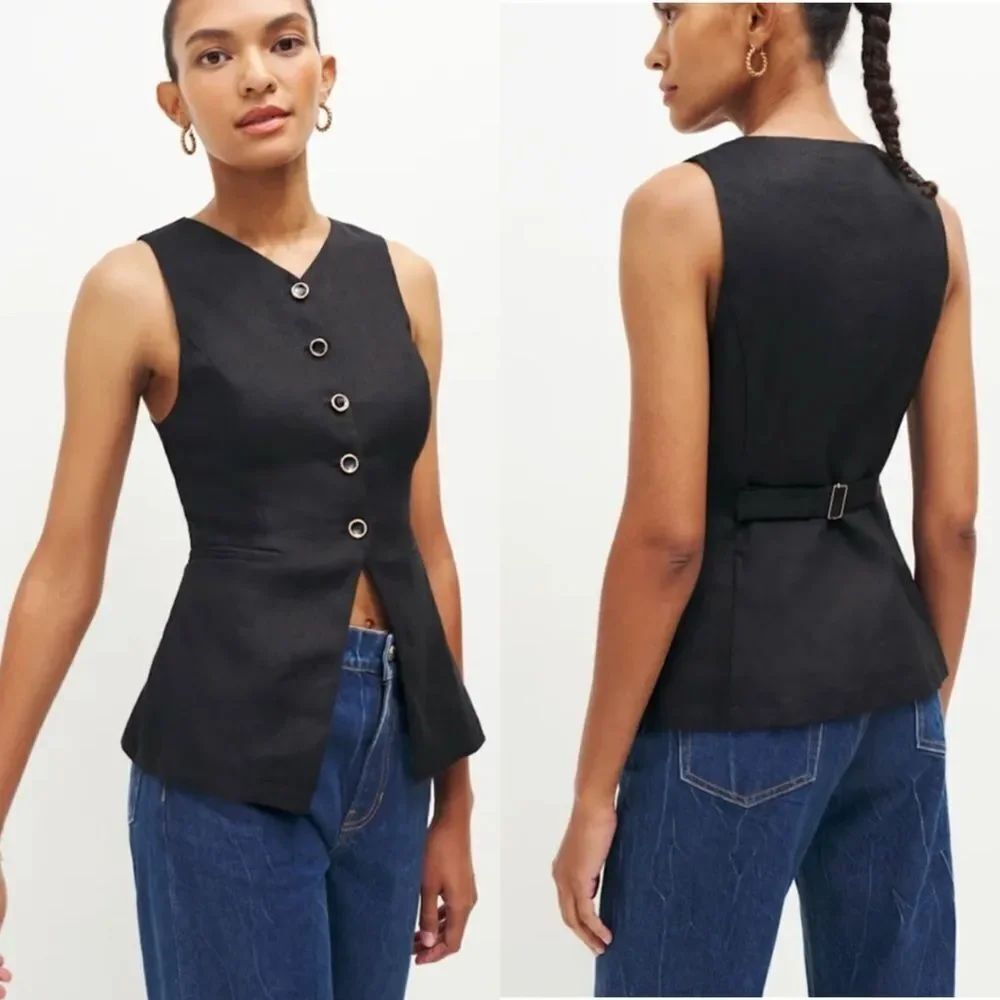 Reformation Aspen Black Vest Size 2